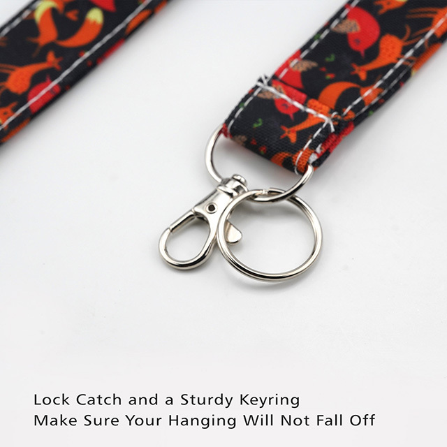 Fox Gifts Lanyard Keychain Lanyard for Women ID Badge Holder Keychain Lanyard Lanyards ID Holder Cotton Fabric Preschool Lanyard