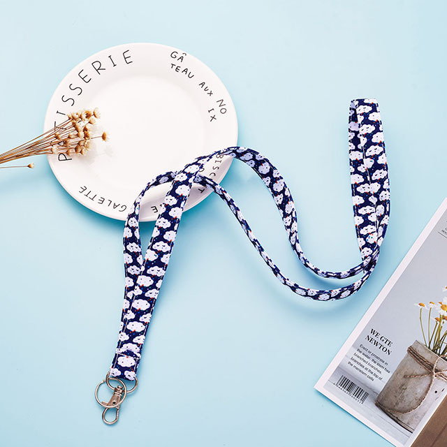 Kawaii Clouds Keychain Lanyard for Women Lanyards ID Badge Holder Key Lanyard ID Holder Cotton Fabric Preschool Lanyard Teacher Gift