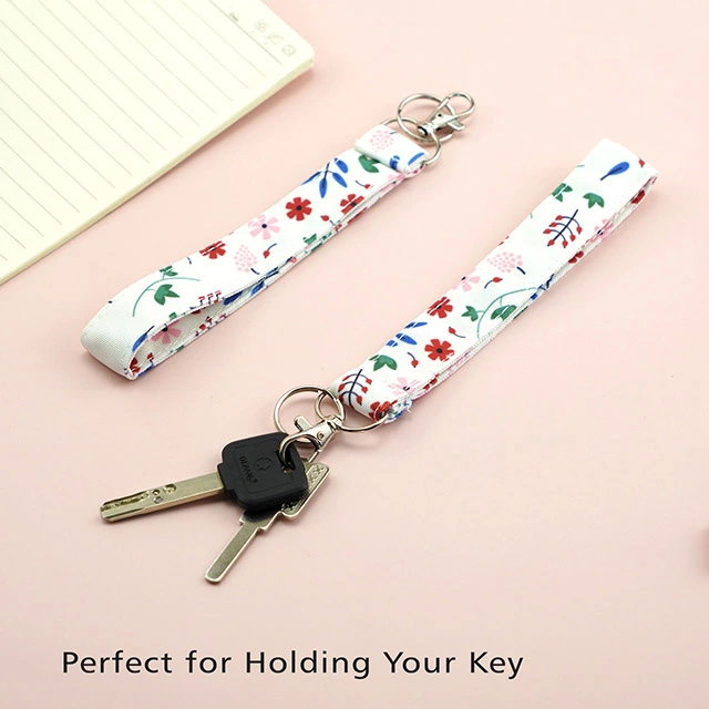 Tropical Flower Gifts Lanyard Lanyards for Women ID Badge Holder Lanyard Keychain ID Holder Cotton Fabric