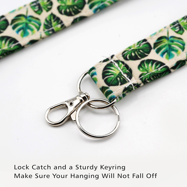 Tropical Tree Leaves Gifts Lanyard Lanyard Keychain Lanyards for Women Teacher Lanyard ID Lanyard ID Holder Cotton Fabric