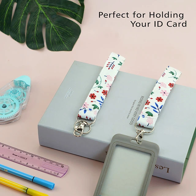 Tropical Flower Gifts Lanyard Lanyards for Women ID Badge Holder Lanyard Keychain ID Holder Cotton Fabric