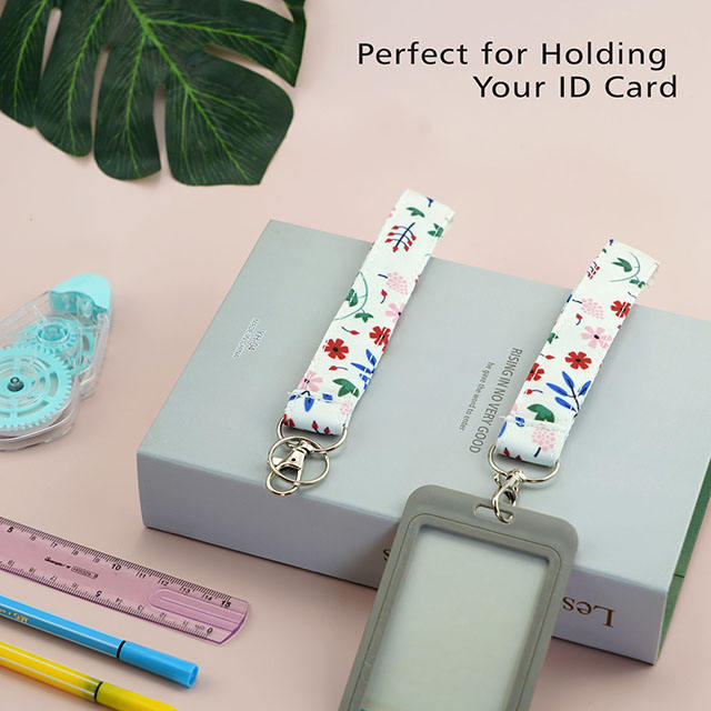 Tropical Flower Gifts Lanyard Lanyards for Women ID Badge Holder Lanyard Keychain ID Holder Cotton Fabric