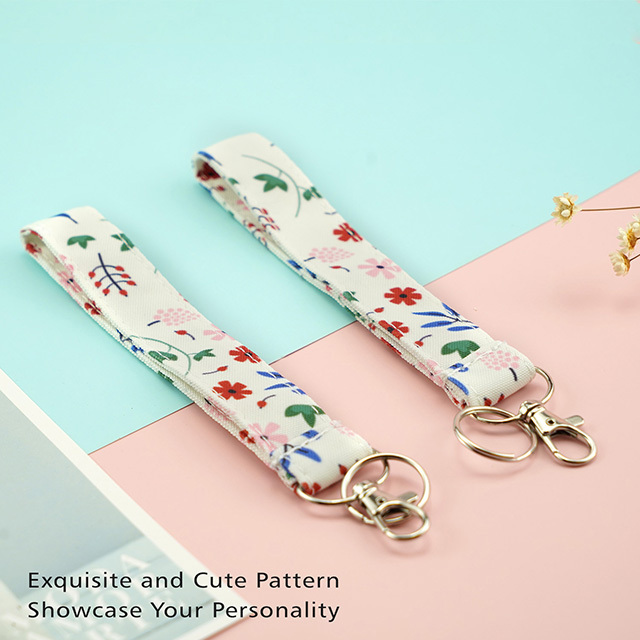 Tropical Flower Gifts Lanyard Lanyards for Women ID Badge Holder Lanyard Keychain ID Holder Cotton Fabric