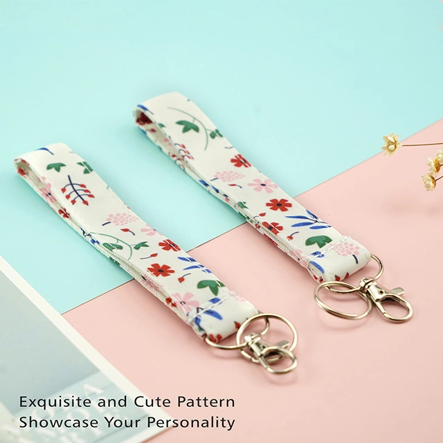 Tropical Flower Gifts Lanyard Lanyards for Women ID Badge Holder Lanyard Keychain ID Holder Cotton Fabric