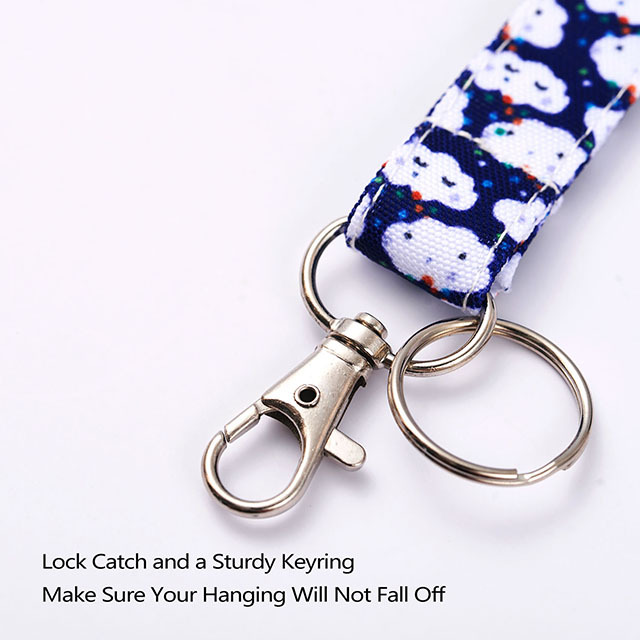 Kawaii Clouds Keychain Lanyard for Women Lanyards ID Badge Holder Key Lanyard ID Holder Cotton Fabric Preschool Lanyard Teacher Gift