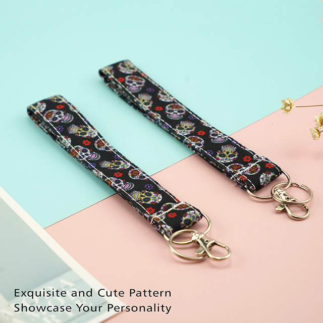 Sugar Skull Gifts Lanyard Cute Lanyard ID Badge Holder Cute Lanyards Lanyards for Women ID Holder Cotton Fabric