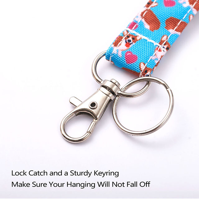 Corgi Dog Key Lanyard ID Badge Holder ID Lanyard Lanyard Keychain ID Holder Cotton Fabric Preschool Lanyard Teacher Gift Coworker Gift for Her Boss