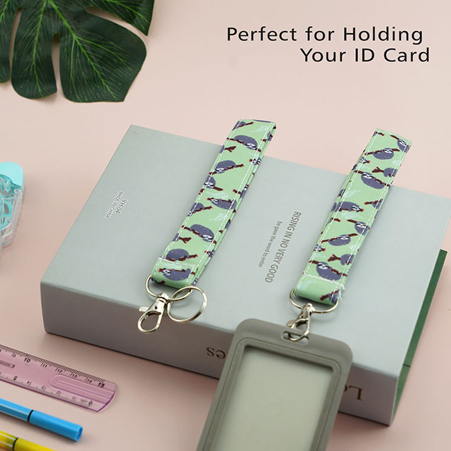 Sloth Gifts Lanyard ID Lanyard Lanyards for Women Cute Lanyards Cute Lanyard ID Holder Cotton Fabric Preschool Lanyard Teacher Gift