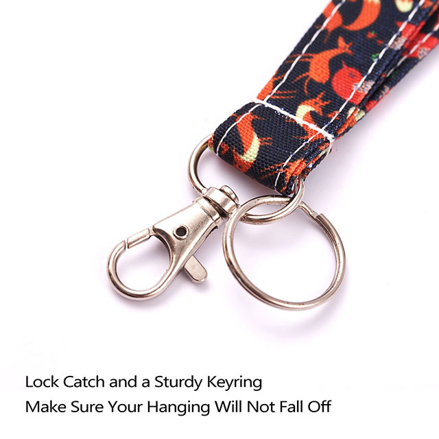 Fox Lanyard ID Holder Cotton Fabric Preschool Lanyard Teacher Gift Coworker Gift for Her Boss