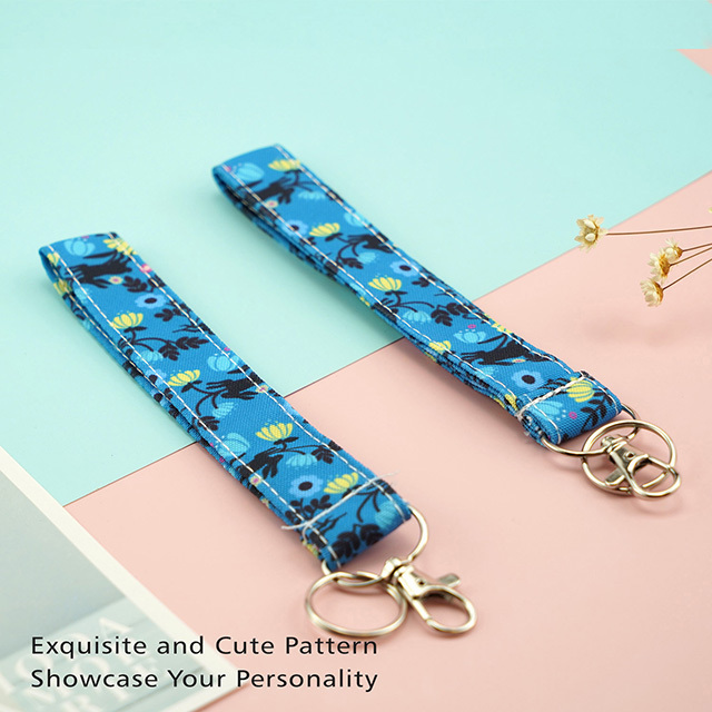 Tropical Flower Gifts Lanyard ID Badge Holder ID Badge Holder Keychain Lanyard for Women ID Holder Cotton Fabric
