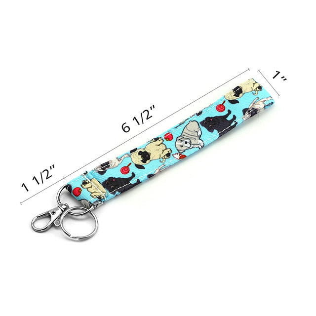 Cute Pug Dog Gifts Lanyard Lanyards for Women Key Lanyard Keychain Lanyard ID Holder Cotton Fabric Preschool Lanyard