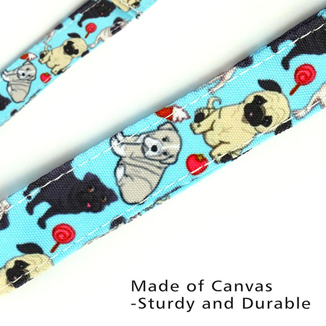 Cute Pug Dog Gifts Lanyard Lanyards for Women Key Lanyard Keychain Lanyard ID Holder Cotton Fabric Preschool Lanyard