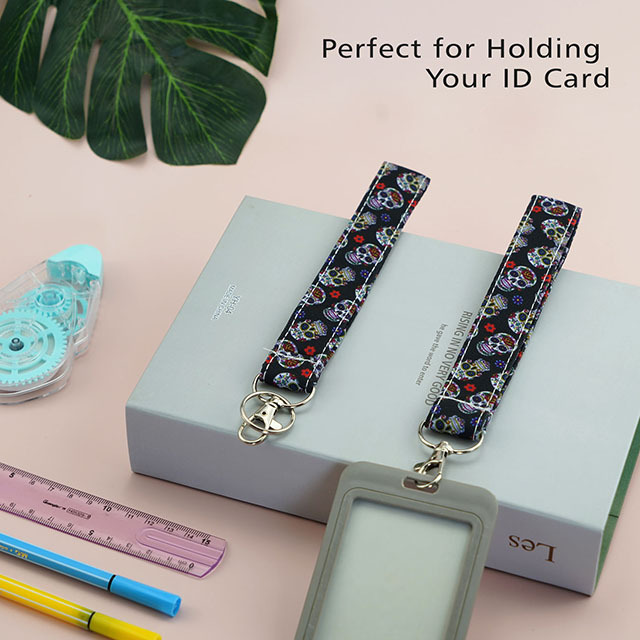 Sugar Skull Gifts Lanyard Cute Lanyard ID Badge Holder Cute Lanyards Lanyards for Women ID Holder Cotton Fabric