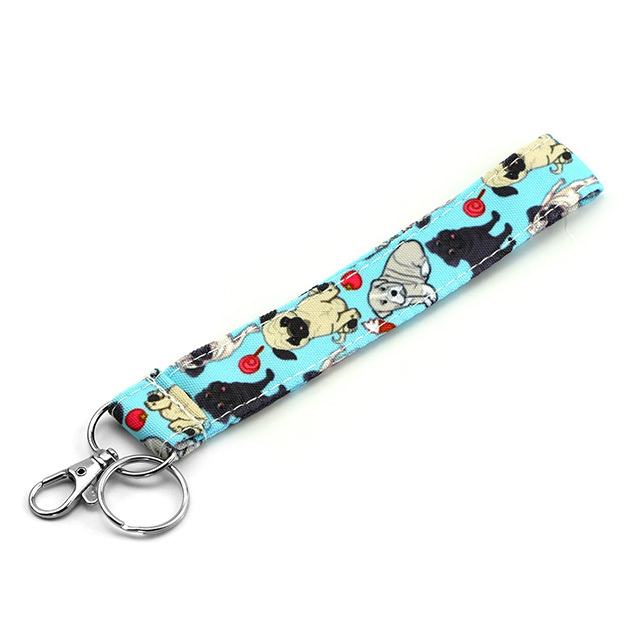 Cute Pug Dog Gifts Lanyard Lanyards for Women Key Lanyard Keychain Lanyard ID Holder Cotton Fabric Preschool Lanyard