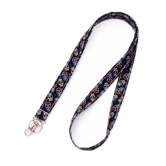 Sugar Skull Gift Lanyard ID Holder Cotton Fabric Preschool Lanyard Teacher Gift Coworker Gift for Her Boss