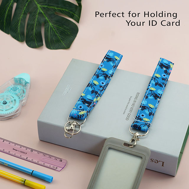 Tropical Flower Gifts Lanyard ID Badge Holder ID Badge Holder Keychain Lanyard for Women ID Holder Cotton Fabric