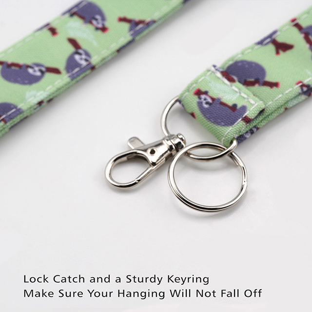 Sloth Gifts Lanyard ID Lanyard Lanyards for Women Cute Lanyards Cute Lanyard ID Holder Cotton Fabric Preschool Lanyard Teacher Gift
