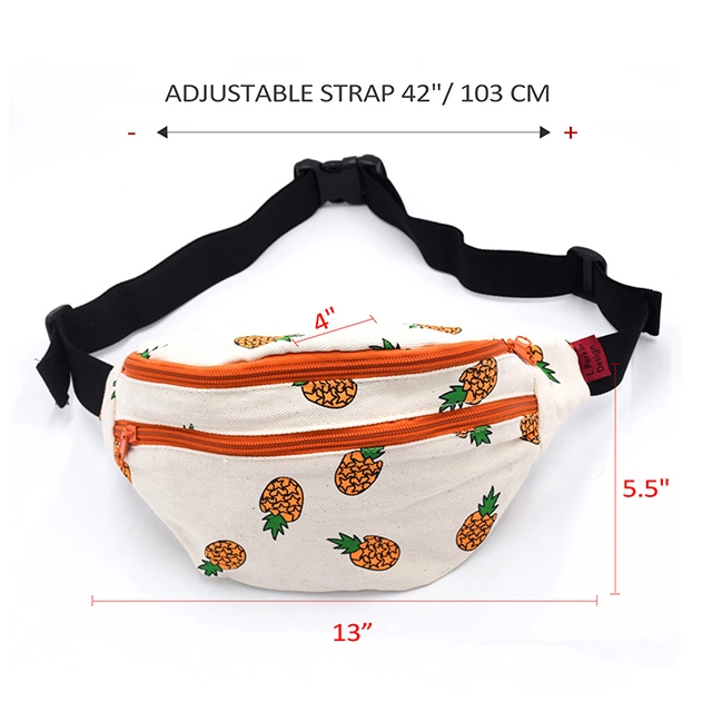 Fanny Pack Pineapple Hip Bag Waist Bag Canvas Bum Belt Hip Pouch Bags Purses Festival