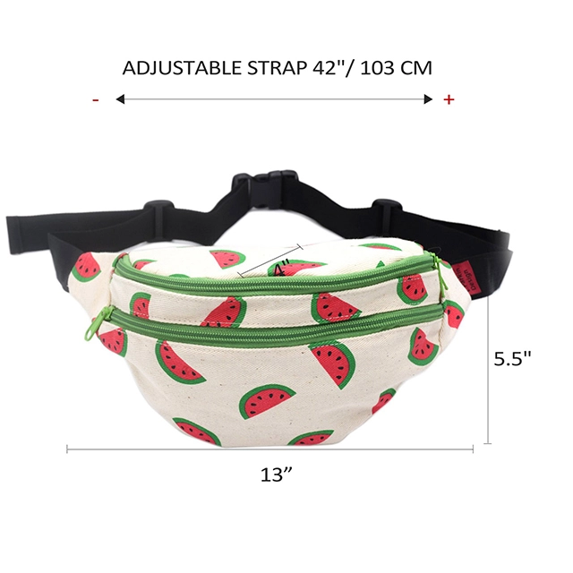 Fanny Pack Watermelon Hip Bag Waist Bag Canvas Bum Belt Hip Pouch Bags