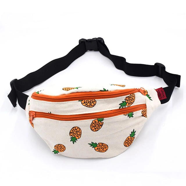 Fanny Pack Pineapple Hip Bag Waist Bag Canvas Bum Belt Hip Pouch Bags Purses Festival