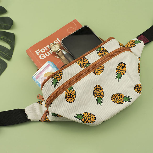 Fanny Pack Pineapple Hip Bag Waist Bag Canvas Bum Belt Hip Pouch Bags Purses Festival