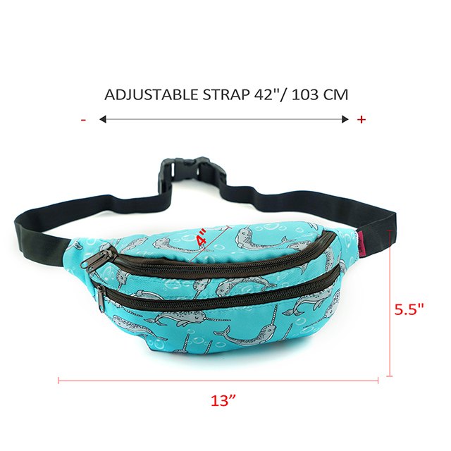 Narwhal Gifts Idear Fanny Pack Hip Waist Canvas Bum Belt Hip Pouch Bags