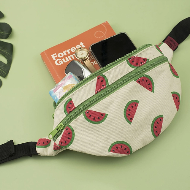 Fanny Pack Watermelon Hip Bag Waist Bag Canvas Bum Belt Hip Pouch Bags