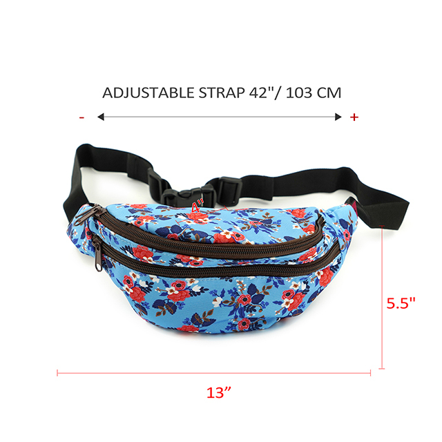 Birch Floral Gifts Bag Flower Fanny Pack Hip Waist Canvas Bum Belt Hip Pouch Bags