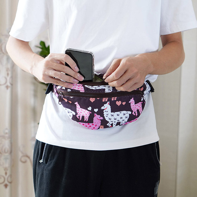 Llama Gifts Bags Fanny Pack Hip Waist Canvas Bum Belt Hip Pouch Bags Women Girls