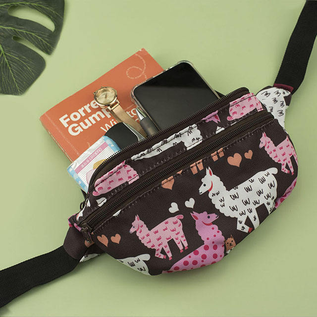Llama Gifts Bags Fanny Pack Hip Waist Canvas Bum Belt Hip Pouch Bags Women Girls