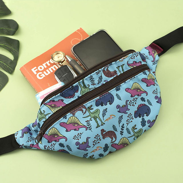 Dinosaur Bag Gift Fanny Pack Hip Bag Waist Bag Canvas Bum Belt Hip Pouch Bags