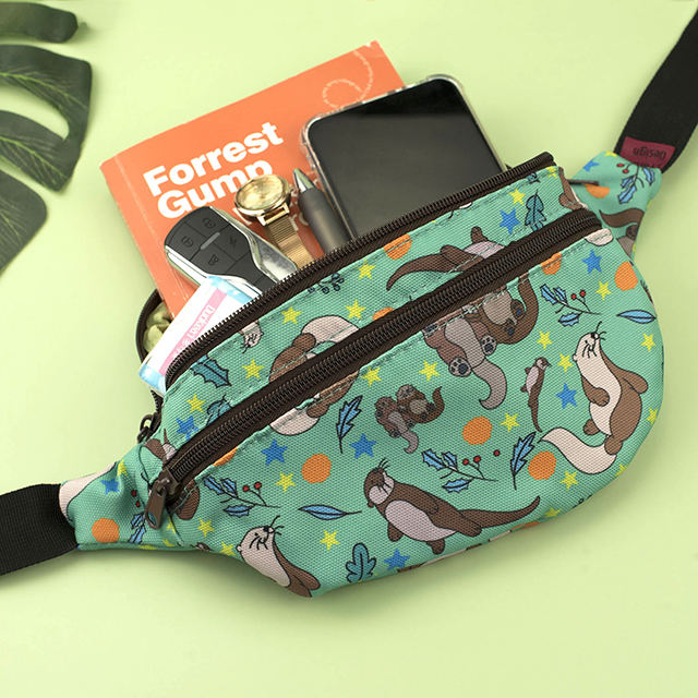 Otters Bag Gift Fanny Pack Hip Bag Waist Bag Canvas Bum Belt Hip Pouch Bags