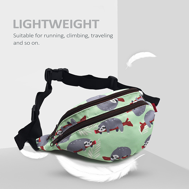LParkin Sloth Gifts Bag Pack Hip Waist Bag Canvas Bum Belt Hip Pouch Bags