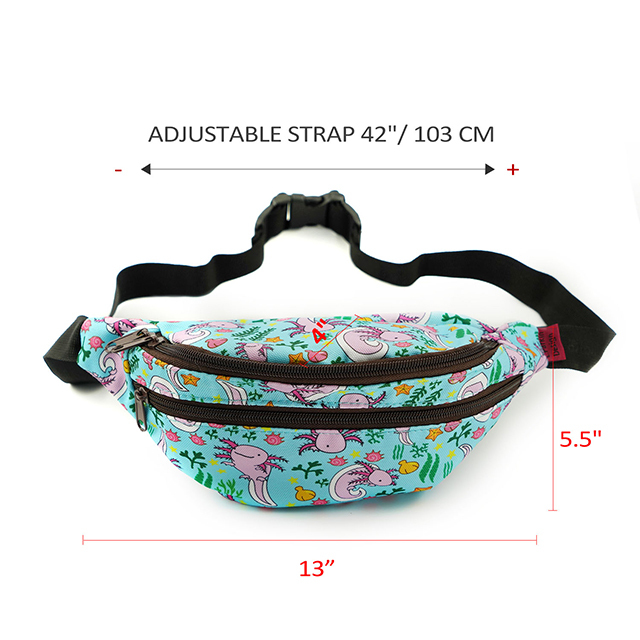 LParkin Axolotl Bag Gift Fanny Pack Hip Bag Waist Bag Canvas Bum Belt Hip Pouch Bags