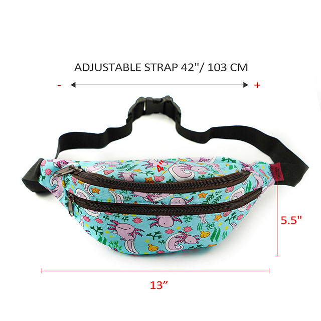 LParkin Axolotl Bag Gift Fanny Pack Hip Bag Waist Bag Canvas Bum Belt Hip Pouch Bags