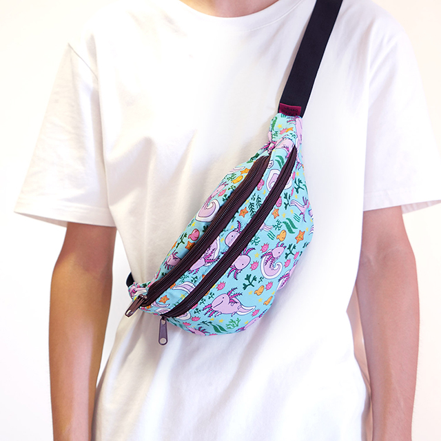LParkin Axolotl Bag Gift Fanny Pack Hip Bag Waist Bag Canvas Bum Belt Hip Pouch Bags