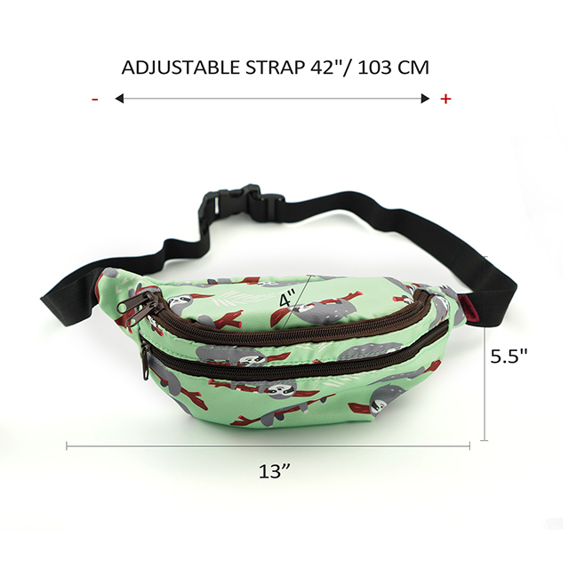 LParkin Sloth Gifts Bag Pack Hip Waist Bag Canvas Bum Belt Hip Pouch Bags