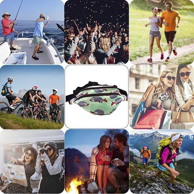 LParkin Sloth Gifts Bag Pack Hip Waist Bag Canvas Bum Belt Hip Pouch Bags