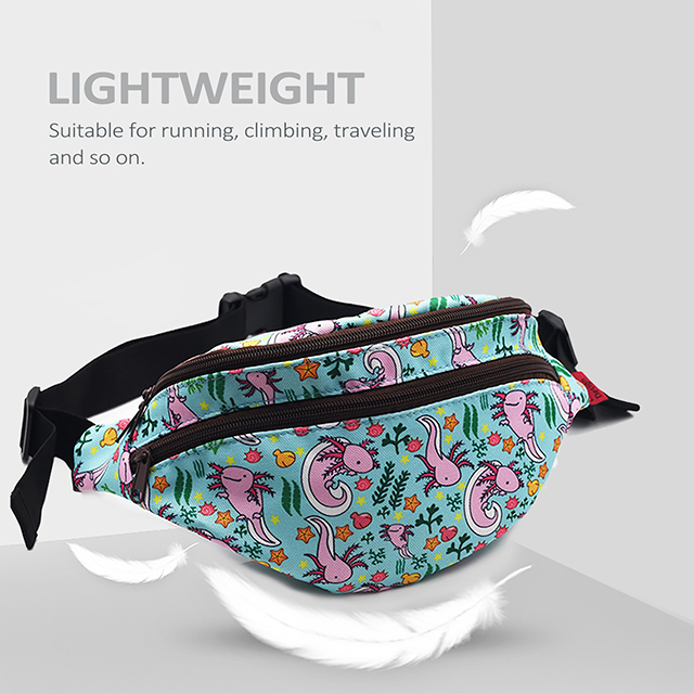 LParkin Axolotl Bag Gift Fanny Pack Hip Bag Waist Bag Canvas Bum Belt Hip Pouch Bags