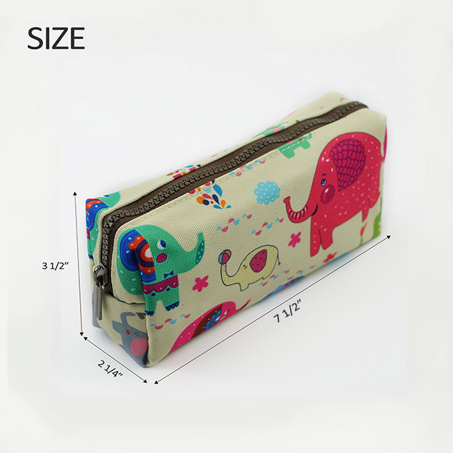 Elephant Pencil Case Kawaii Box Students Capacity Canvas Pen Bag Pouch Case Makeup Stationary Cosmetic Bag Gadget Bag