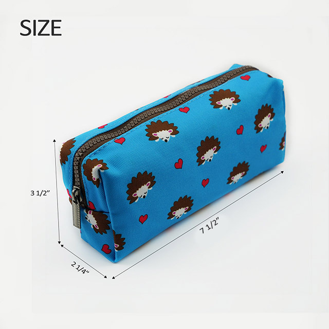 LParkin Hedgehog Large Capacity Canvas Pencil Case Pen Bag Pouch Stationary Case Makeup Cosmetic Bag Gadget Box