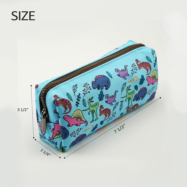 Dinosaur Students Canvas Pencil Case Pen Bag Pouch Stationary Case Makeup Cosmetic Bag for Boys Gadget Bag Kawaii Box