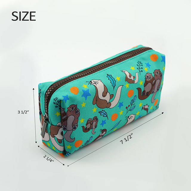 Otters Pencil Case Students Canvas Pen Bag Pouch Stationary Case Makeup Cosmetic Bag*