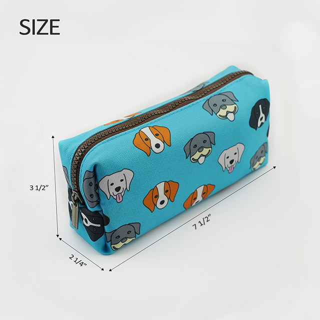 French Bulldog Pencil Case Students Capacity Canvas Pen Bag Pouch Stationary Case Makeup Cosmetic Bag Bull Dog Gifts Gadget Bag