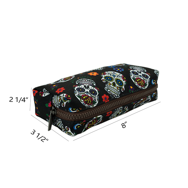 LParkin Sugar Skull Cat Pencil Case for Girls Pouch Teacher Gift Gadget Bag Make Up Case Cosmetic Bag Stationary School Supplies Kawaii Pencil Box
