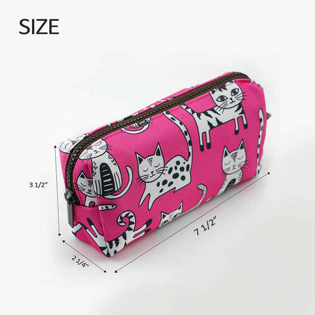 LParkin Pink Cat Canvas Pencil Case for Girls Makeup Bag Cat Lover Gift Crazy Cat cosmetic Stationary Lady Toiletry Cute Case Pouch Gifts for Teens