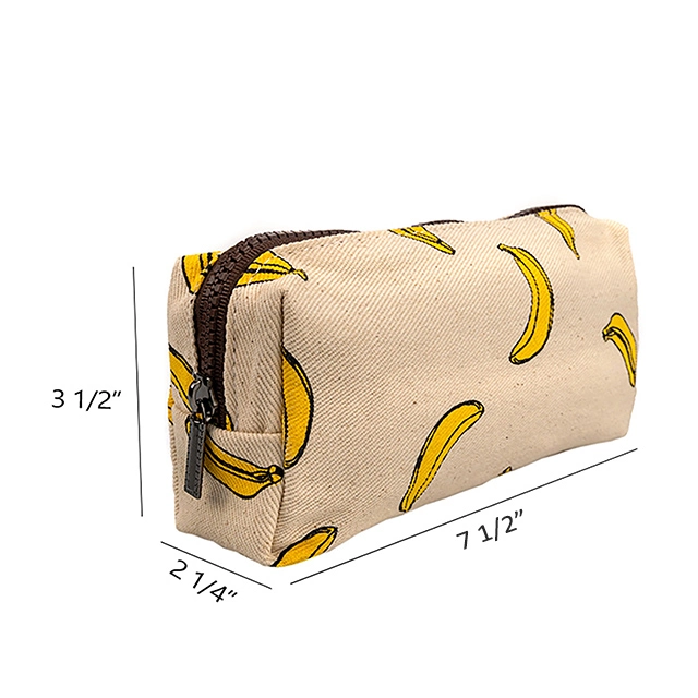 LParkin Bananas Students Super Large Gadget Capacity for Girls Gift Canvas Pencil Case Box Pen Bag Pouch Stationary Case Makeup Kawaii Cosmetic Cute