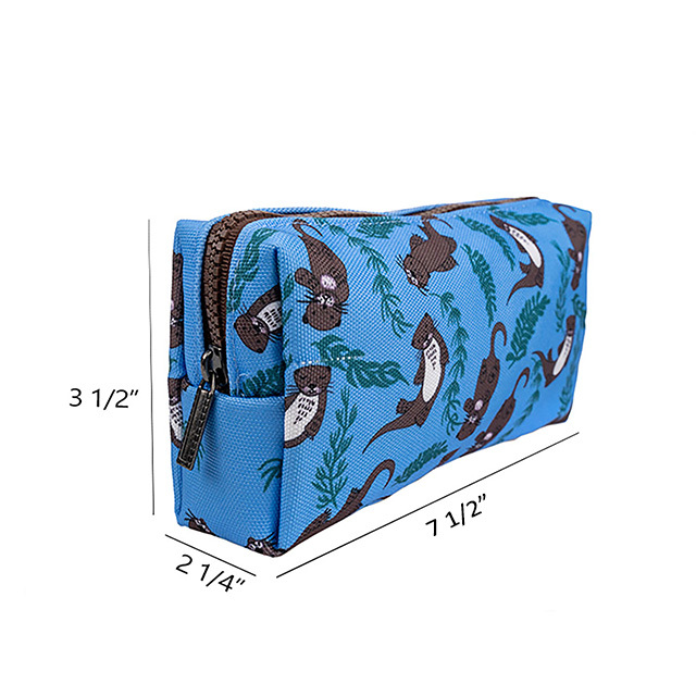 LParkin Cute Otter Pencil Case for girls Pouch Teacher Gift Gadget Bag Make Up Case Cosmetic Bag Stationary School Supplies Kawaii Pencil Box