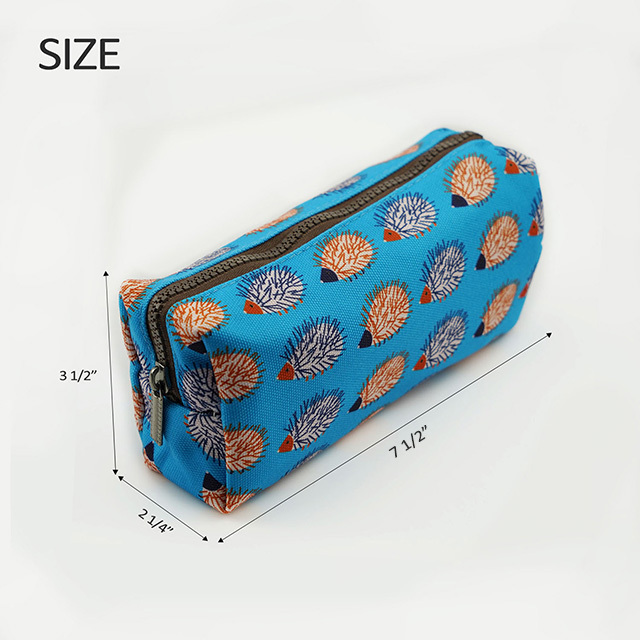 Hedgehog Pencil Case Canvas Pen Bag Pouch Stationary Case Makeup Cosmetic Bag Gadget Bag(Hedgehog)