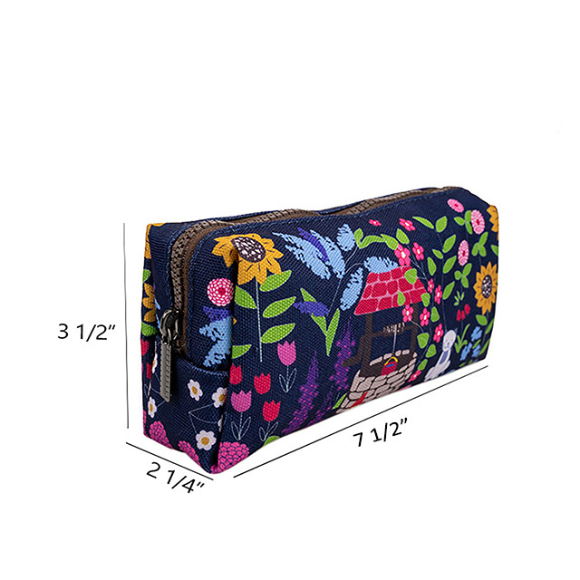 Gnome Garden Students Canvas Cute Girls Gifts Pencil Case Pen Bag Pouch Stationary Case Makeup Cosmetic Bag Gadget bag